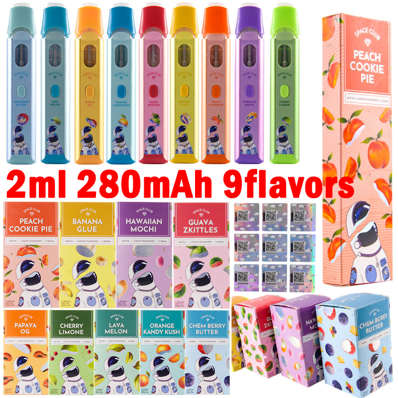 New Arrive Space Club Disposable Vape Pens 9 Flavors 2g 2ml Empty Carts Disposable E Cigarettes Rechargeable 280mAh Battery Type C Charger Thick Oil Starter Kits
New Arrive Space Club Disposable Vape Pens 9 Flavors 2g 2ml Empty Carts Disposable E Cigarettes Rechargeable 280mAh Battery Type C Charger Thick Oil Starter Kits