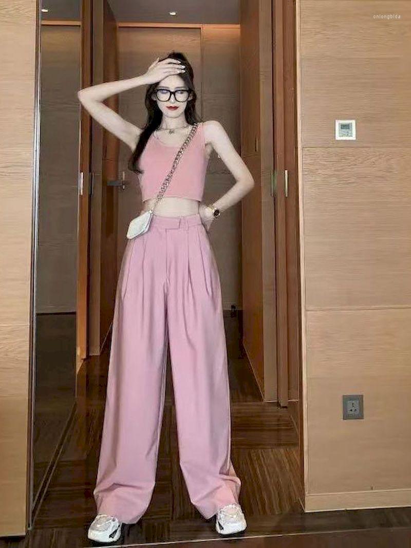 Women' Two Piece Pants Vitality Suit Female Girl Summer Dress 2023 Sweet And Spicy Wear Hong Kong Style High Waist Drape Wide Leg, Gray
Women' Two Piece Pants Vitality Suit Female Girl Summer Dress 2023 Sweet And Spicy Wear Hong Kong Style High Waist Drape Wide Leg, Gray