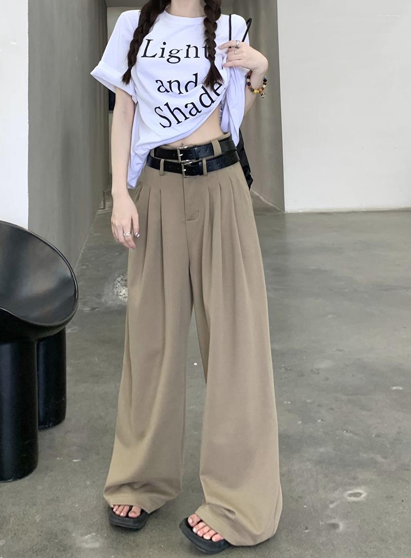 Women' Pants 2023 Summer Wide Leg Casual High Waist Slim Sweeping Floor Long Draping Pleated Suit, Gray
Women' Pants 2023 Summer Wide Leg Casual High Waist Slim Sweeping Floor Long Draping Pleated Suit, Gray