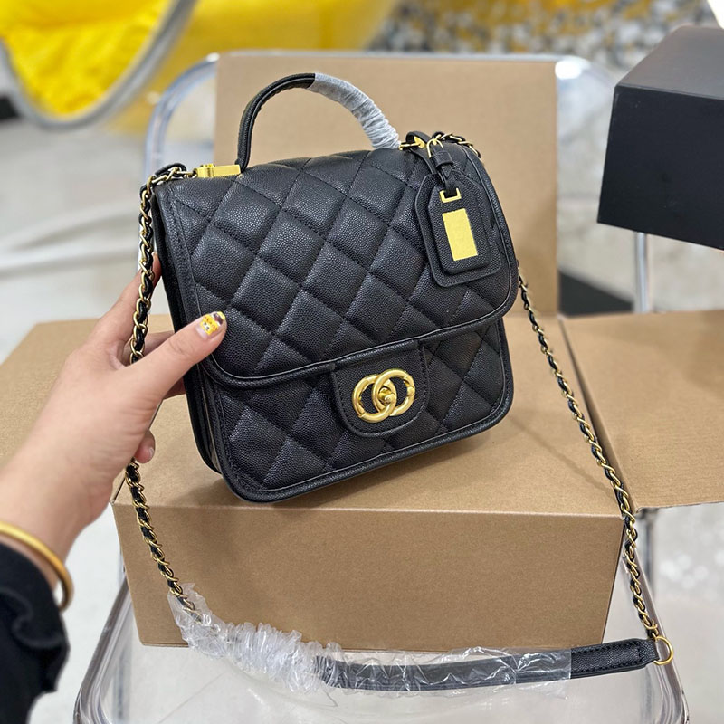 

Postman Designer Fashion Bags Women Classic Wallet On Chain Caviar Woc Bag Grained Calfskin Crossbody Bags Leather Shoulder Purse Flap 20K Size 21X18cm, Black 21x13cm