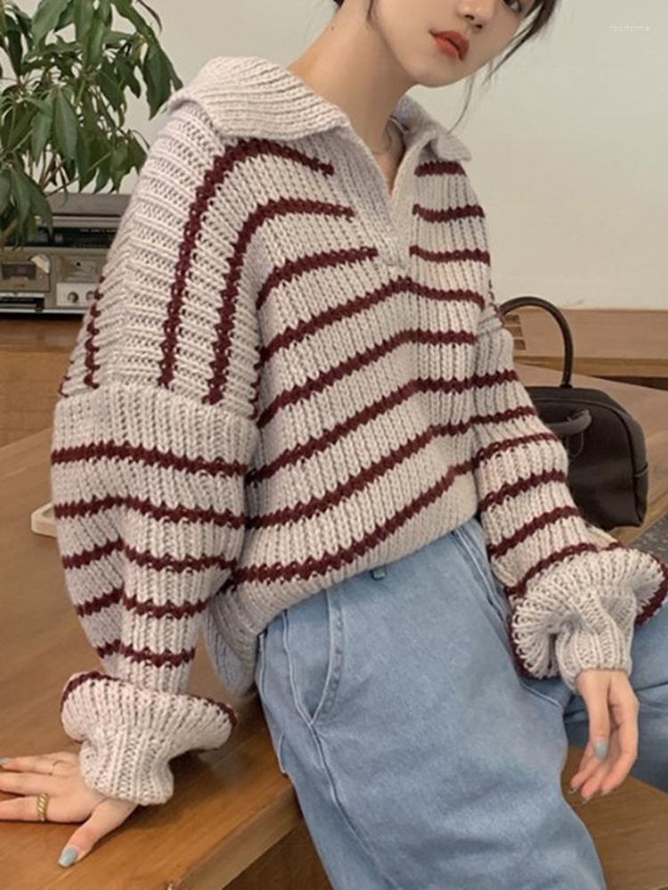 Women's Sweaters JMPRS Fashion Striped Women Sweater Preppy Style Pullover Winter Thick Knitted Jumper Casual Turn Down Collar Designed Tops, Purple
Women's Sweaters JMPRS Fashion Striped Women Sweater Preppy Style Pullover Winter Thick Knitted Jumper Casual Turn Down Collar Designed Tops, Purple