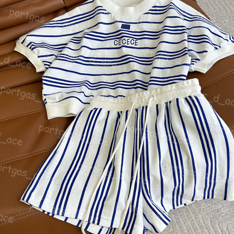 Striped Women T Shirt Shorts Set White Blue Tops Short Outfit INS Summer Casual Tops Set, With label #0530
Striped Women T Shirt Shorts Set White Blue Tops Short Outfit INS Summer Casual Tops Set, With label #0530