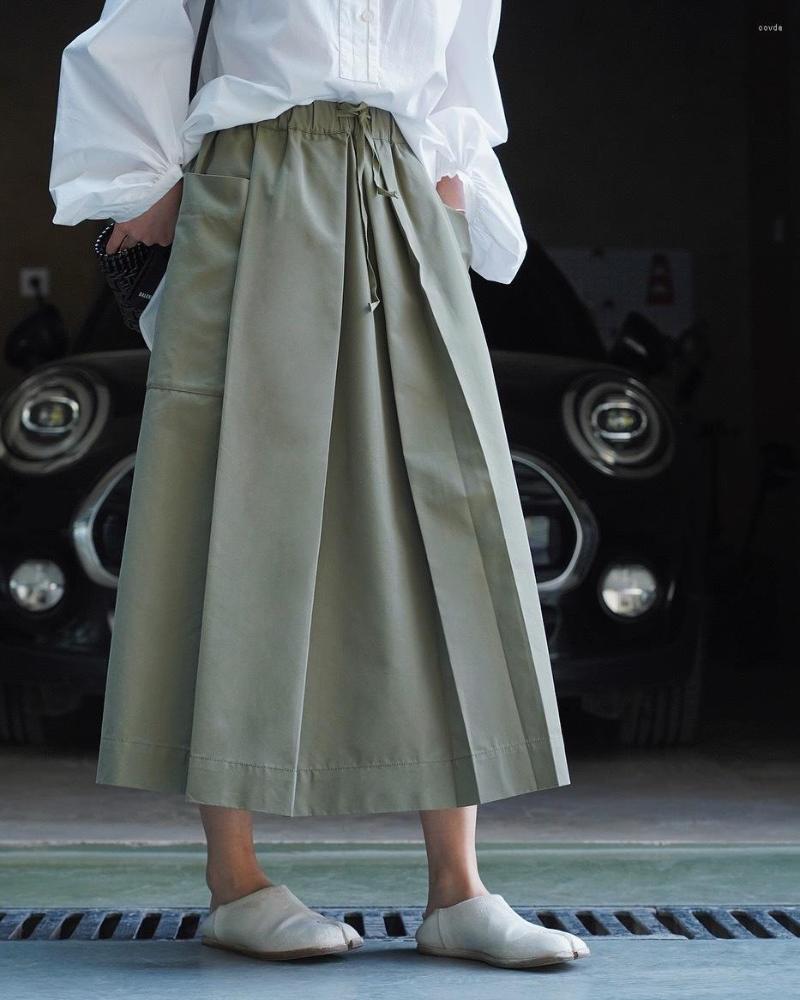 Skirts Spring Drawstring Waist Casual Pocket Cargo Skirt Women High Loose Silhouette A-line Long Cotton, Dark green
Skirts Spring Drawstring Waist Casual Pocket Cargo Skirt Women High Loose Silhouette A-line Long Cotton, Dark green