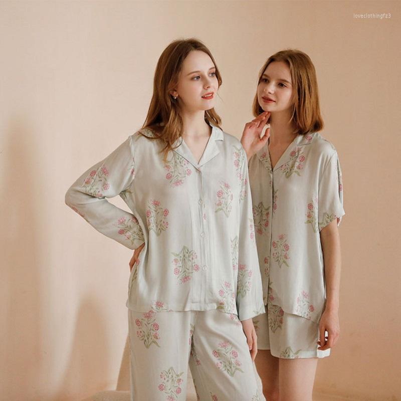 Women' Sleepwear Fashion Viscose Long Sleeve Floral Pajama Sets For Women Ankel-Length Pants Nightwear Spring Summer Comfortable Home, Green
Women' Sleepwear Fashion Viscose Long Sleeve Floral Pajama Sets For Women Ankel-Length Pants Nightwear Spring Summer Comfortable Home, Green