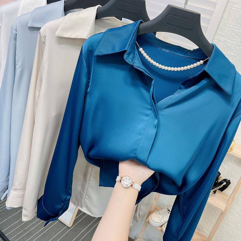 Women's Blouses Office Button Up Chic Drop Shoulder Women Elegant Autumn Long Sleeve Casual Fashion Tops Street Shirts A52, Light blue
Women's Blouses Office Button Up Chic Drop Shoulder Women Elegant Autumn Long Sleeve Casual Fashion Tops Street Shirts A52, Light blue