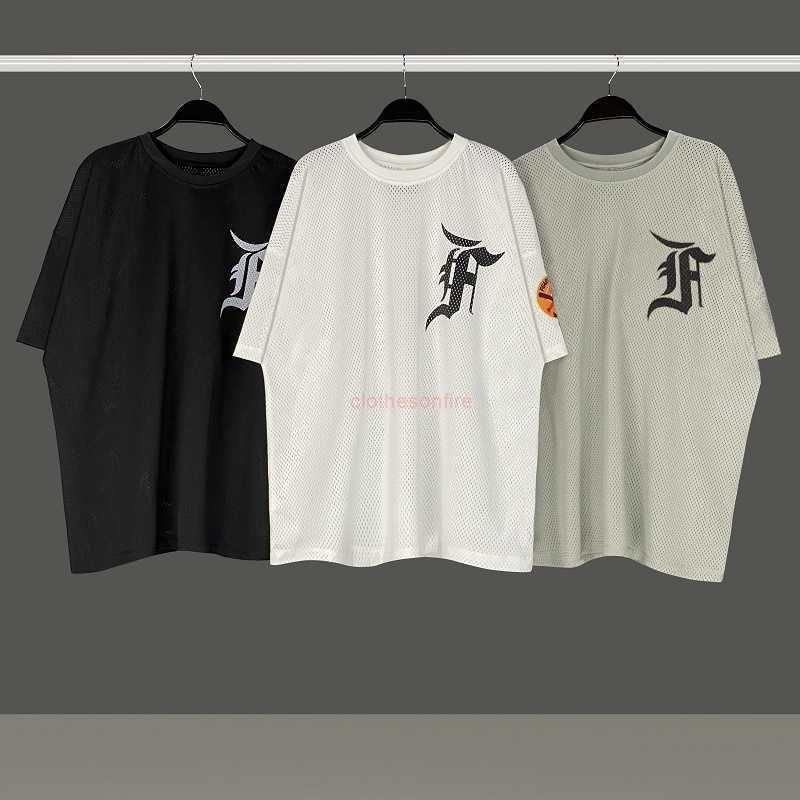 ESS Tees T-Shirts Luxury Designer fashion clothing fog season 5 mesh short sleeve armband loose Men's Women's Bieber same high street T-shirt, White
ESS Tees T-Shirts Luxury Designer fashion clothing fog season 5 mesh short sleeve armband loose Men's Women's Bieber same high street T-shirt, White