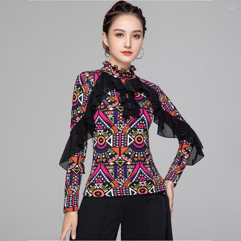 Stage Wear Latin Dance Dress Female High Collar Shirts Black Mesh Tops Tango Salsa Waltz Ballroom Dancing Clothes AS5111, 002
Stage Wear Latin Dance Dress Female High Collar Shirts Black Mesh Tops Tango Salsa Waltz Ballroom Dancing Clothes AS5111, 002