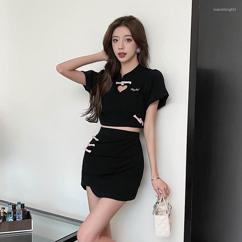 Work Dresses Real Po 2023 Summer Women Black Tight Elastic Tops And Wrap Hip Short Skirt Set Two Piece Suits Chinese Retro Style, Black set
Work Dresses Real Po 2023 Summer Women Black Tight Elastic Tops And Wrap Hip Short Skirt Set Two Piece Suits Chinese Retro Style, Black set