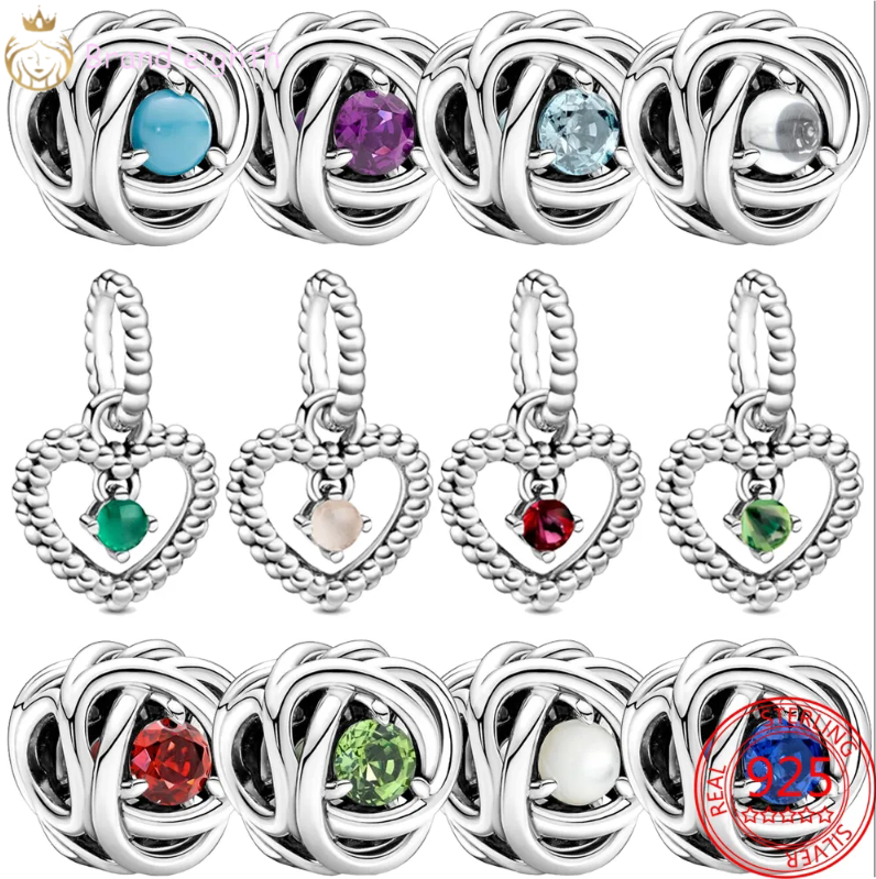 For pandora charms sterling silver beads Twelve month Birthstone Heart Eternity Bead
For pandora charms sterling silver beads Twelve month Birthstone Heart Eternity Bead