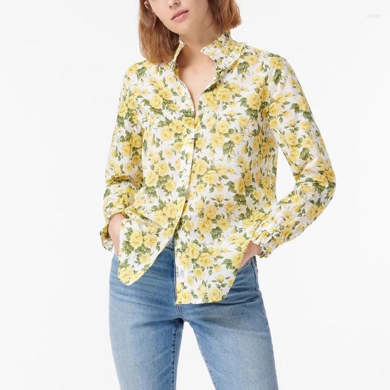 Women' Blouses Women' Yellow Rose Print Long Sleeve Cotton Shirts 2023 Lace Collar Commuter Single Breasted Casual
Women' Blouses Women' Yellow Rose Print Long Sleeve Cotton Shirts 2023 Lace Collar Commuter Single Breasted Casual