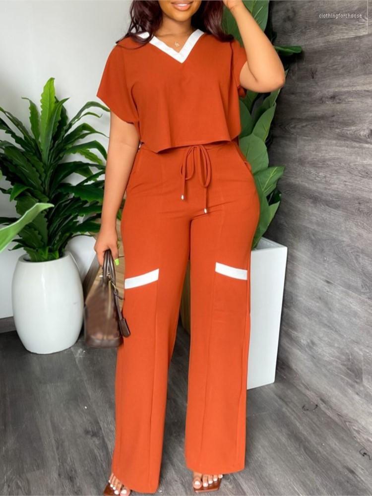 Women's Two Piece Pants Elegant Set Women Summer 2023 Fashion Casual V-neck Short Sleeve Top DrawString Wide Leg Sets Tracksuit Outfits, Red
Women's Two Piece Pants Elegant Set Women Summer 2023 Fashion Casual V-neck Short Sleeve Top DrawString Wide Leg Sets Tracksuit Outfits, Red