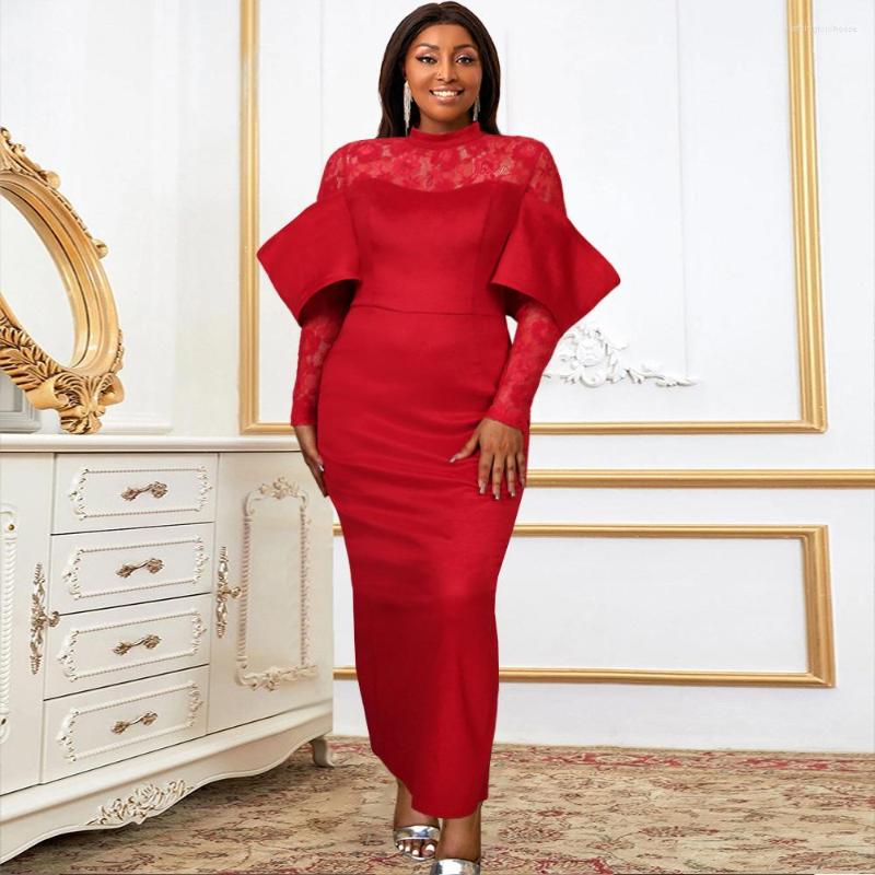 Casual Dresses Turtleneck Lace Lantern Sleeve Patchwork Red Slim Bodycon Dress Prom Evening Party Women Elegant African Long Maxi, Red dress
Casual Dresses Turtleneck Lace Lantern Sleeve Patchwork Red Slim Bodycon Dress Prom Evening Party Women Elegant African Long Maxi, Red dress