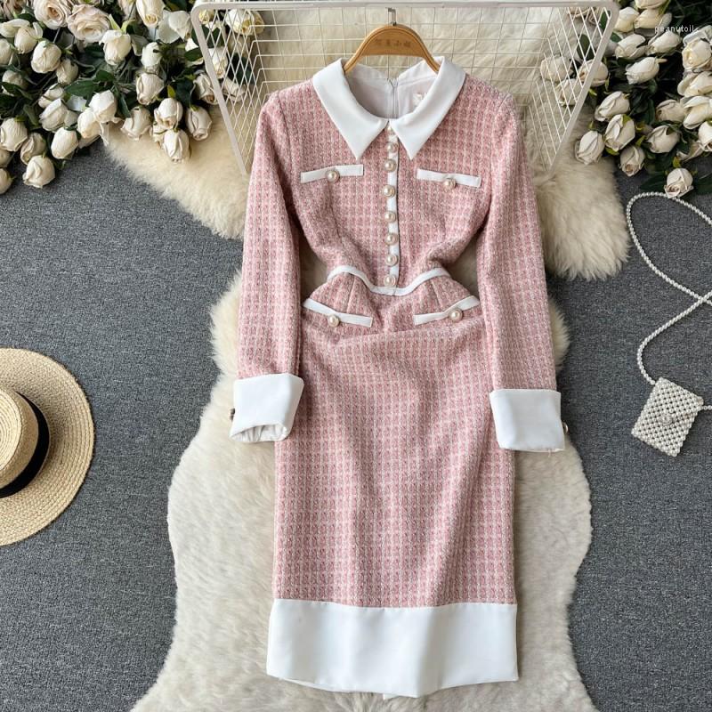 Casual Dresses Runway Chic Pearls Button Pink Plaid Small Fragrant Tweed Dress Women Korean Elegant Slim Fashion Bodycon Sweet Vestidos, Picture shown
Casual Dresses Runway Chic Pearls Button Pink Plaid Small Fragrant Tweed Dress Women Korean Elegant Slim Fashion Bodycon Sweet Vestidos, Picture shown