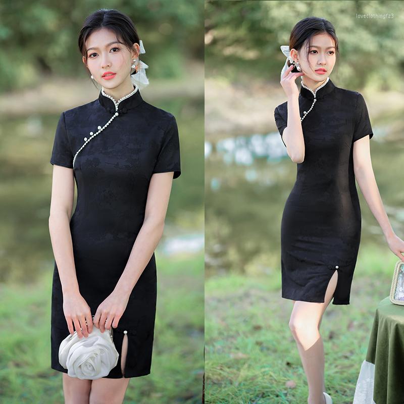 Ethnic Clothing Chinese Wind Cheongsam-women's Black Retro Elegant Women's Festival Cheongsam Sexy Modern 2023
Ethnic Clothing Chinese Wind Cheongsam-women's Black Retro Elegant Women's Festival Cheongsam Sexy Modern 2023