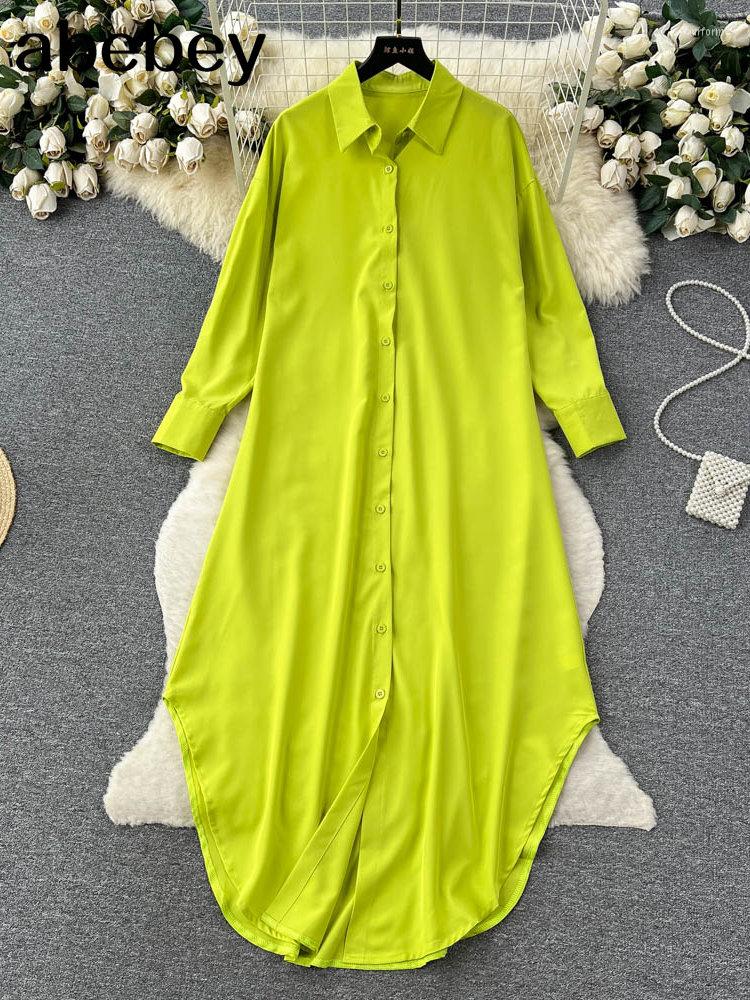 Casual Dresses Long Green Shirt Dress For Women Sleeve 2023 Spring Summer Korean Clothing Vintage Oversized Midi Robe
Casual Dresses Long Green Shirt Dress For Women Sleeve 2023 Spring Summer Korean Clothing Vintage Oversized Midi Robe