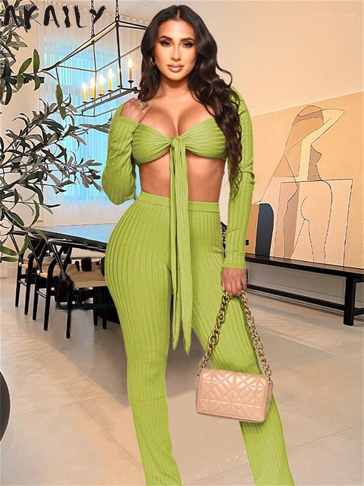Women' Two Piece Pants Akaily Fall Black Ribbed 2 Sets Women Party Outfits 2023 Long Sleeve Bandage Crop Top And Ladies Streetwear
Women' Two Piece Pants Akaily Fall Black Ribbed 2 Sets Women Party Outfits 2023 Long Sleeve Bandage Crop Top And Ladies Streetwear