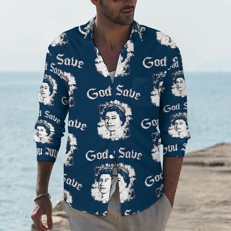 Men' Casual Shirts Elizabeth II Shirt Spring The Queens Mens Fashion Blouses Long Sleeve Design Funny Top Plus Size, Style-2
Men' Casual Shirts Elizabeth II Shirt Spring The Queens Mens Fashion Blouses Long Sleeve Design Funny Top Plus Size, Style-2