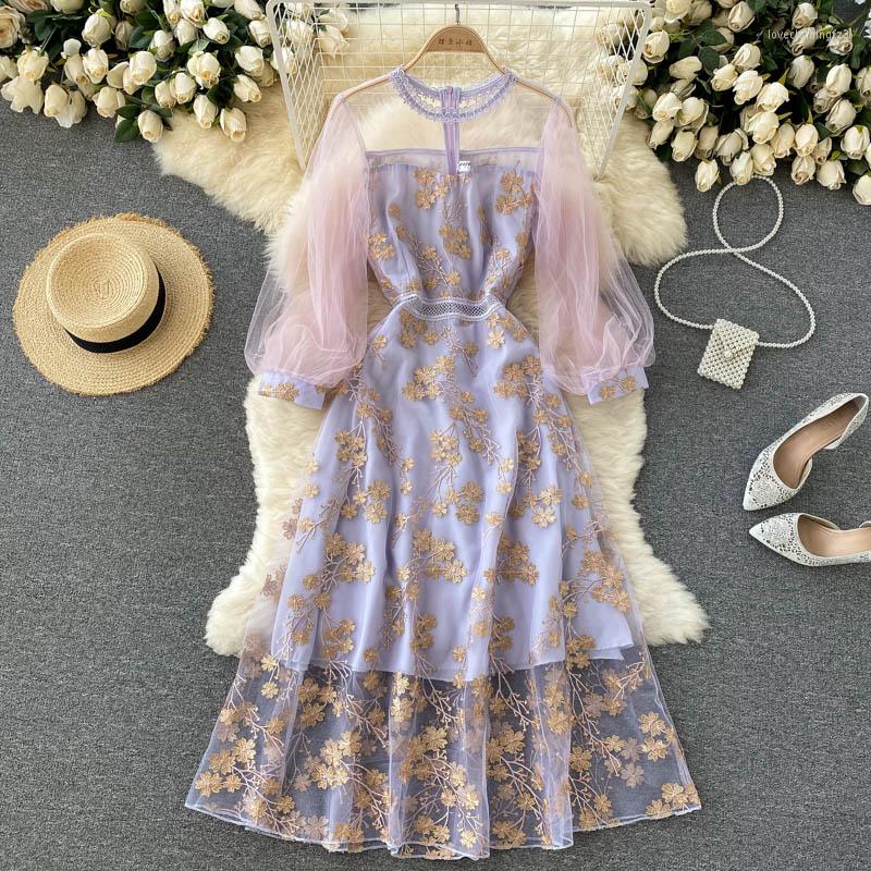 Casual Dresses SINGREINY High Quality Embroidery Mesh Dress Women Lantern Sleeve O Neck A-line 2023 Autumn Elegant French Midi, Purple
Casual Dresses SINGREINY High Quality Embroidery Mesh Dress Women Lantern Sleeve O Neck A-line 2023 Autumn Elegant French Midi, Purple