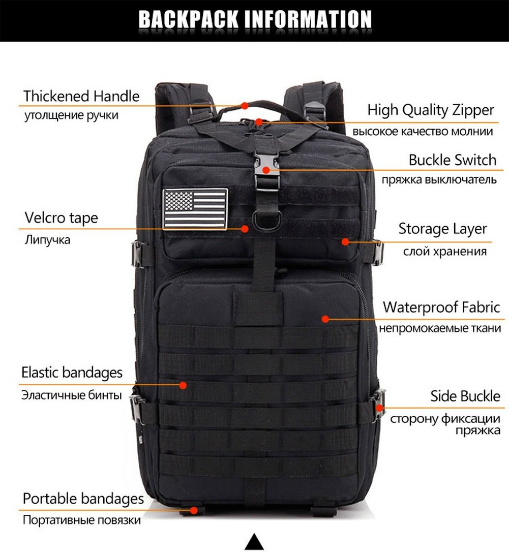 Outdoor Bags 30L;/50L Large Capacity Men Army Military Tactical Backpack 3P Softback Outdoor Waterproof Bag Hiking Camping Hunting Bags 230608