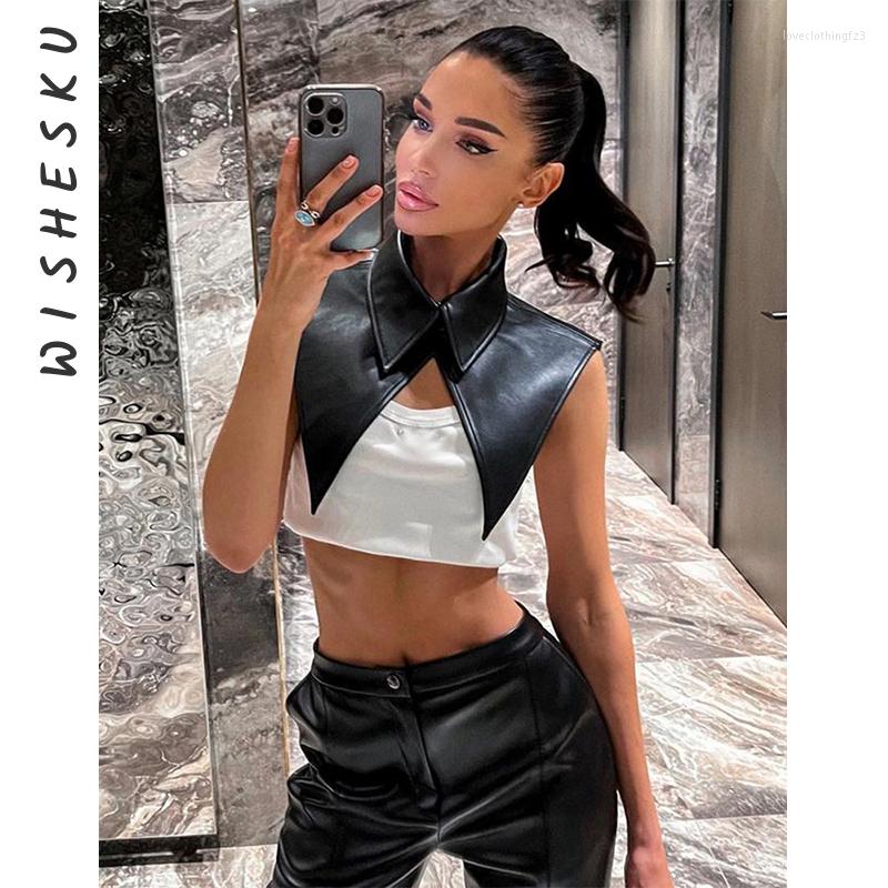 Women' Vests Sexy Cut Out Sleeveless Cropped Jackets Shawl Women Single Button PU Faux Mini Coats 2023 Spring Fall Harajuku Y2K Clothes, Black
Women' Vests Sexy Cut Out Sleeveless Cropped Jackets Shawl Women Single Button PU Faux Mini Coats 2023 Spring Fall Harajuku Y2K Clothes, Black