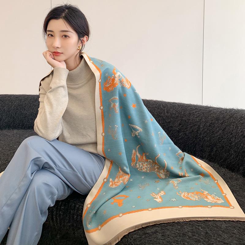 Scarves 2023 Winter Scarf Thick Warm Cashmere Shawls Wraps Luxury Horse Print Pashmina Brand Lady Bufanda
Scarves 2023 Winter Scarf Thick Warm Cashmere Shawls Wraps Luxury Horse Print Pashmina Brand Lady Bufanda