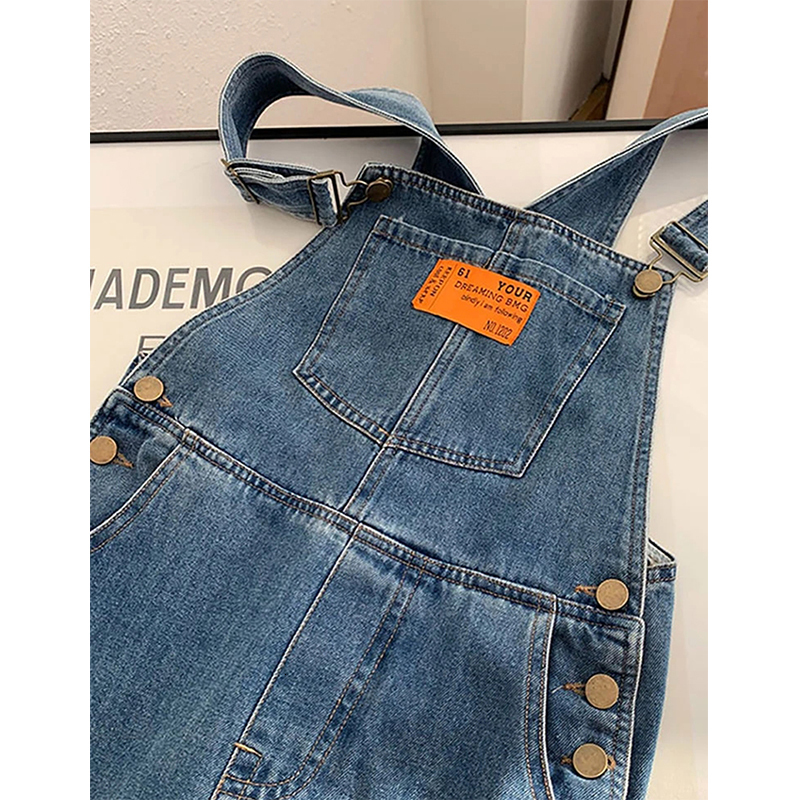 Womens Jumpsuits Rompers MEXZT Women Streetwear Denim Overalls Vintage Loose Casual Wide Leg Pants High Waist Strap Straight Jeans Trousers 230609