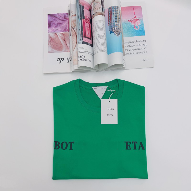Green T-Shirt for Men and Women's Stereoscopic Silicone Letter Printing T-shirt Pure Cotton Couple Fashion Brand Short Sleeve Tee