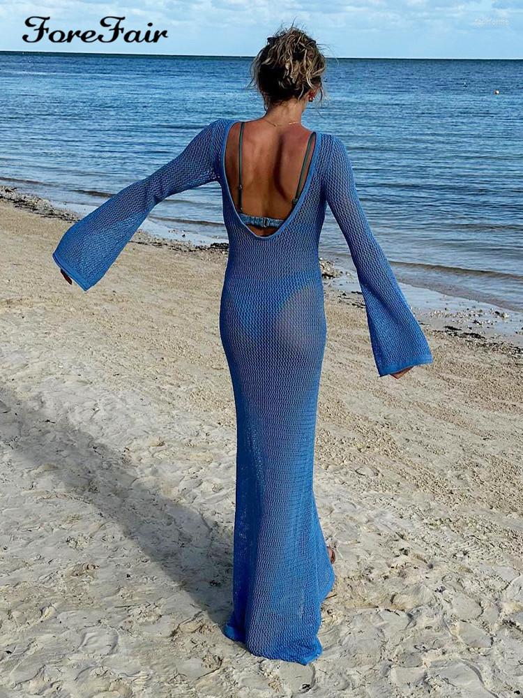 Casual Dresses Forefair Knitted O Neck Backless Beach Holiday 2023 Spring Summer See Through Long Sleeve Sexy Maxi White Women, Blue
Casual Dresses Forefair Knitted O Neck Backless Beach Holiday 2023 Spring Summer See Through Long Sleeve Sexy Maxi White Women, Blue