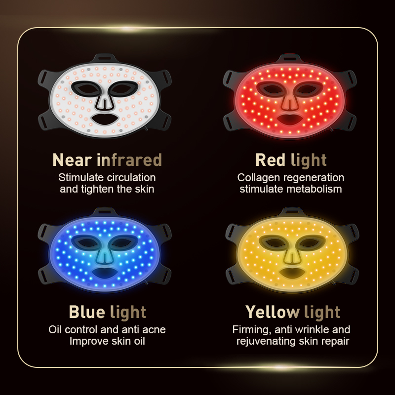 Face Care Devices Arrival Red Led Light Therapy Infrared Flexible Soft Mask Silicone 4 Color Anti Aging Advanced Pon 230608