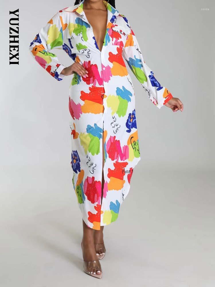 Casual Dresses YUZHEXI Fashion Flower Geometric Print Single Breasted Long Robe Women Sleeve Shirt Dress Maxi Clothes, Blue
Casual Dresses YUZHEXI Fashion Flower Geometric Print Single Breasted Long Robe Women Sleeve Shirt Dress Maxi Clothes, Blue