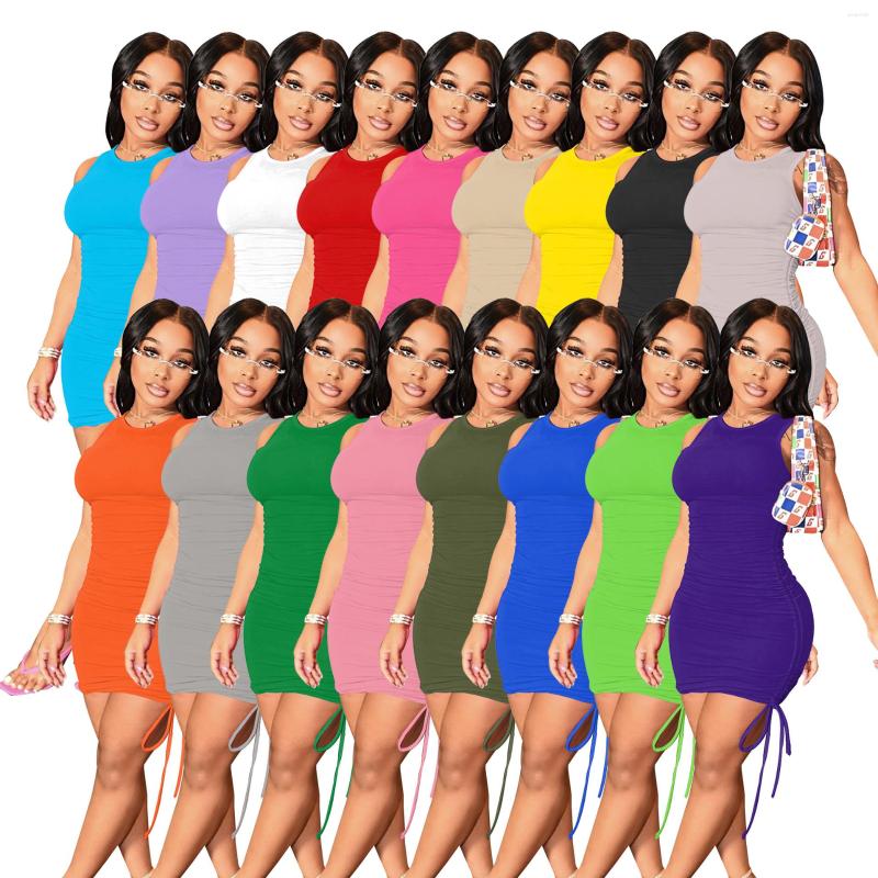 Casual Dresses Women's Round Neck Sleeveless Ruched Dress Solid Color Stretch Sexy Nightclub
Casual Dresses Women's Round Neck Sleeveless Ruched Dress Solid Color Stretch Sexy Nightclub