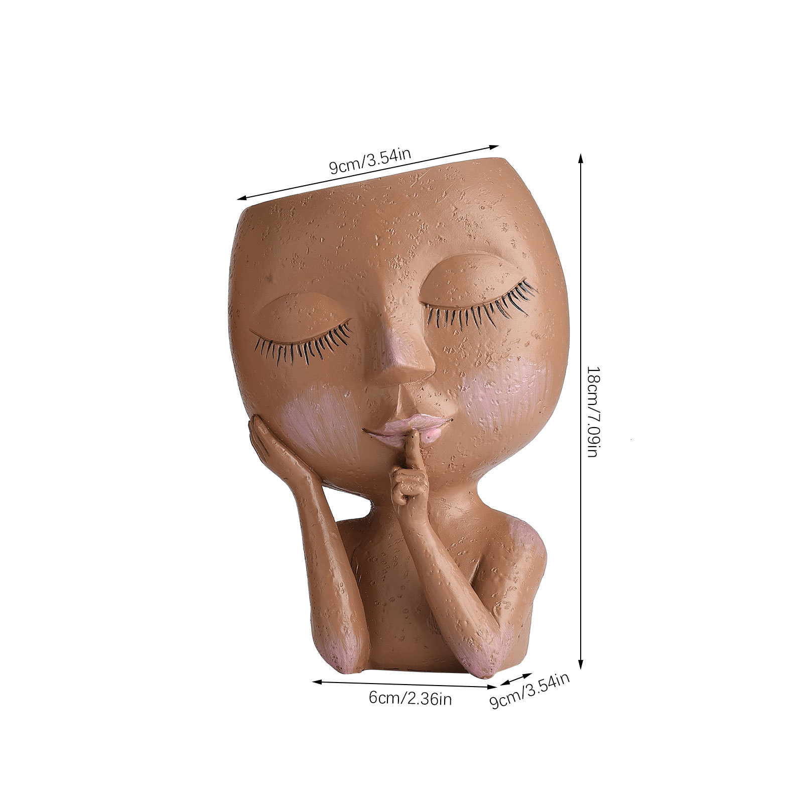 Planters Pots Face Head Planter Succulent Plant Flower Pot Resin Container With Drain Holes Flowerpot Figure Garden Decor Tabletop Ornament 230608