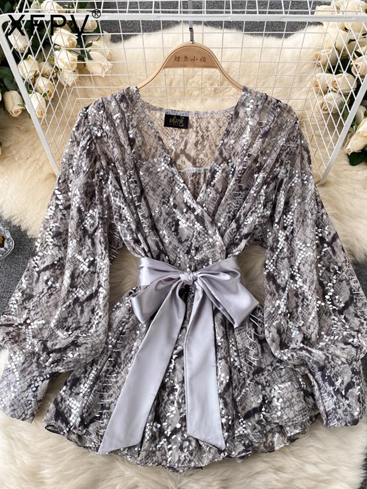 Women's Blouses XFPV Women's Temperament V-neck Bandage Waist Thin Shirt Top Y2k Ladies Sweet Korea Girl's Tide Spring Summer 2023, Gray
Women's Blouses XFPV Women's Temperament V-neck Bandage Waist Thin Shirt Top Y2k Ladies Sweet Korea Girl's Tide Spring Summer 2023, Gray