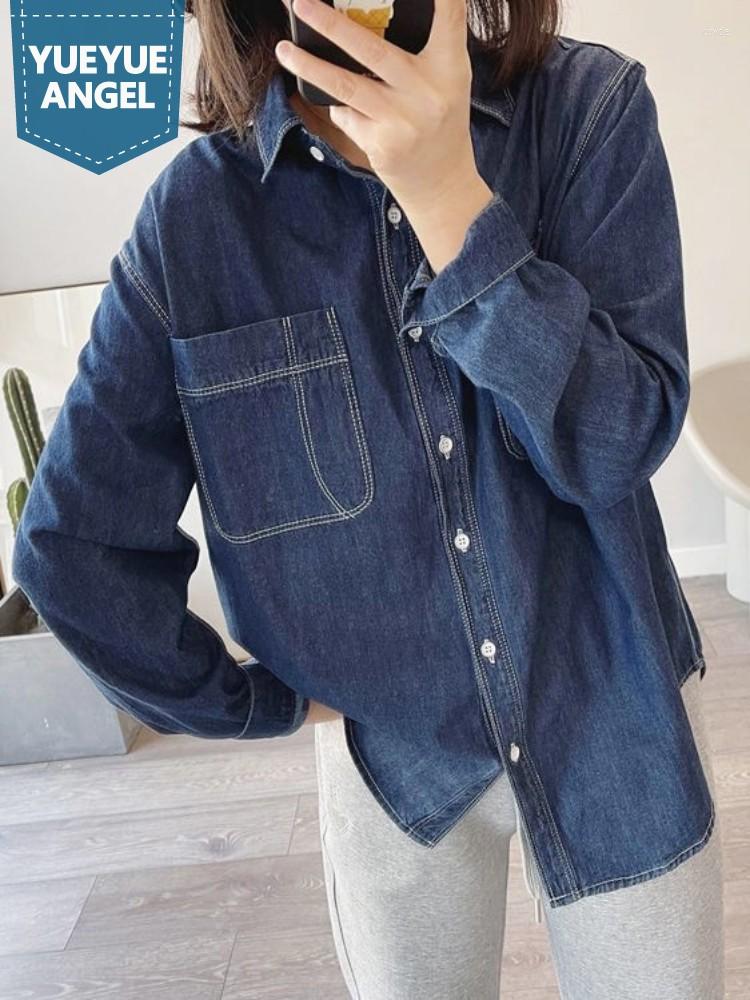 Women' Blouses Vintage Cotton Denim Shirt Women Loose Street Casual Spring Autumn Harajuku Single Breasted Long Sleeve Female Shirts, Blue
Women' Blouses Vintage Cotton Denim Shirt Women Loose Street Casual Spring Autumn Harajuku Single Breasted Long Sleeve Female Shirts, Blue