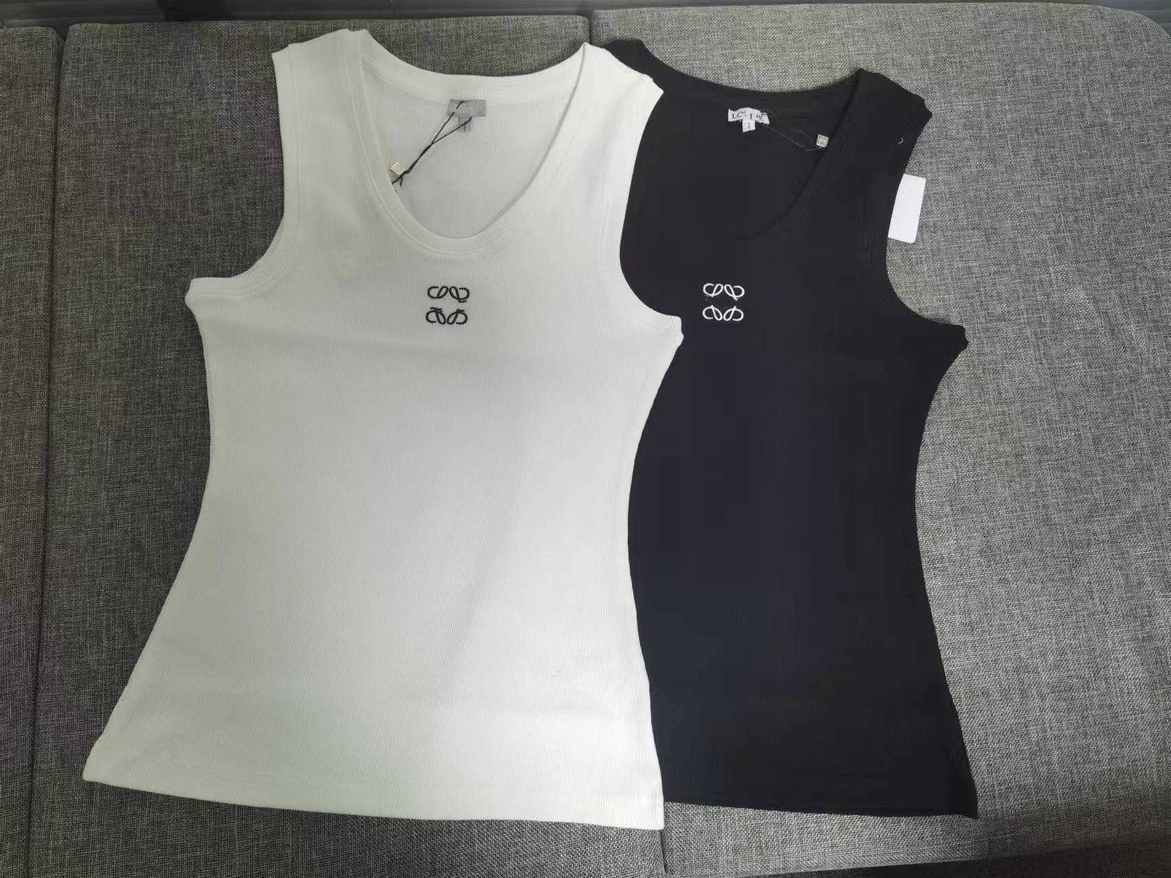 Women Tank Top Knits Tee Designer Embroidery Knitted Vest Sport Breathable 100% Cotton Yoga Vest Tops
