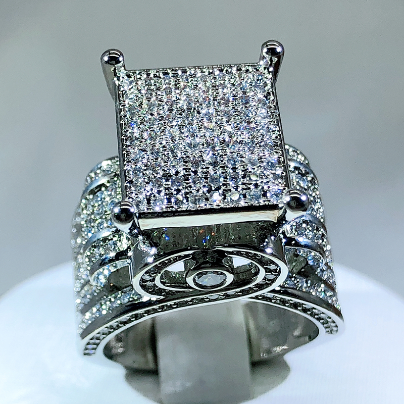 Wedding Rings 925 sterling silver high quality white zircon diamond ring geometric threedimensional diversified suitable for couple 230608