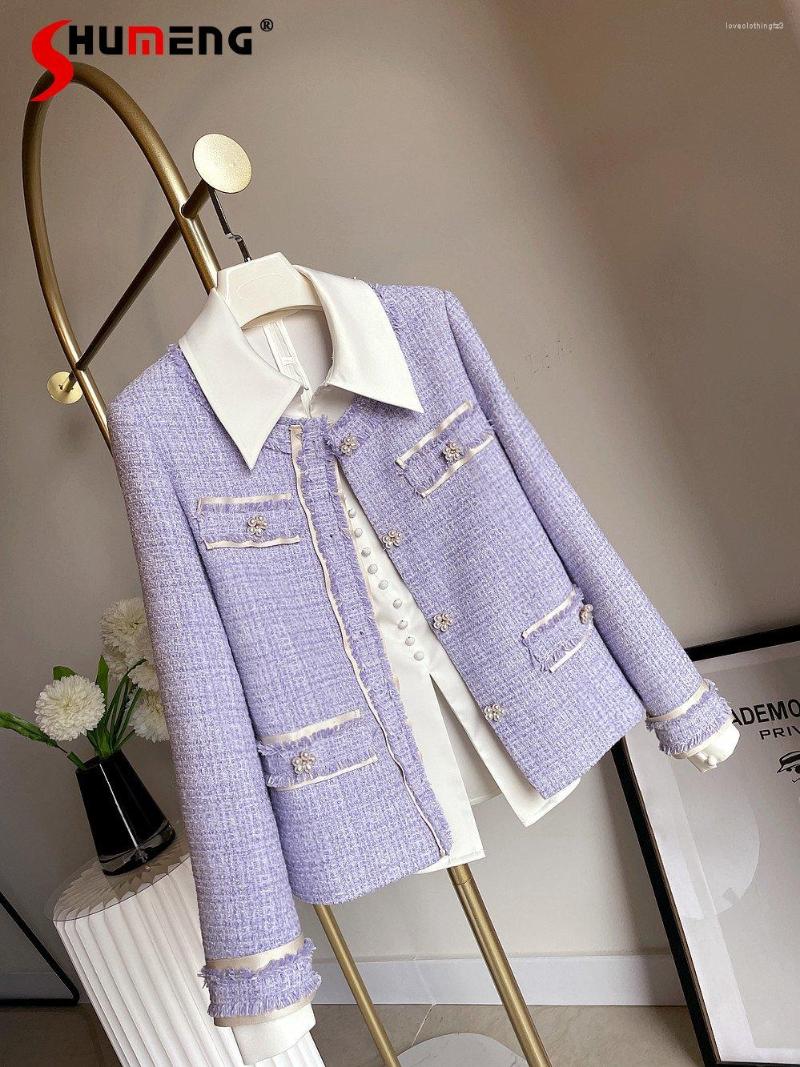Women' Jackets Socialite 2023 Autumn Fashion Elegant Purple Classic Style Short Coat Women' Office Lady Simple Solid Color O-neck, Lavender
Women' Jackets Socialite 2023 Autumn Fashion Elegant Purple Classic Style Short Coat Women' Office Lady Simple Solid Color O-neck, Lavender