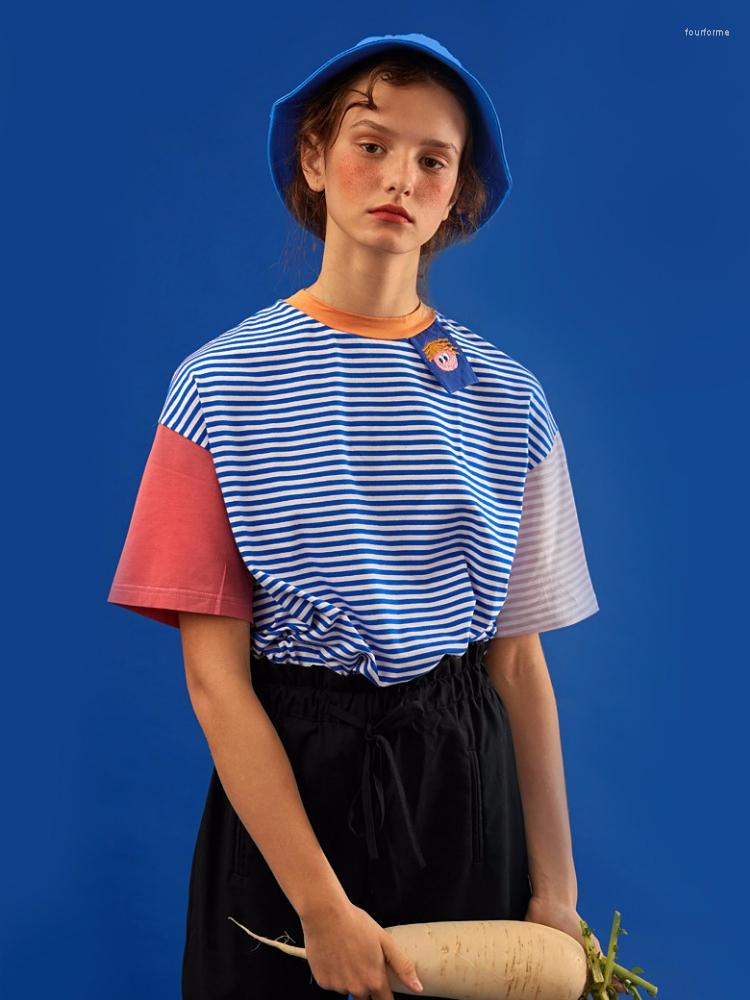 Women's T Shirts Original Niche Design Summer Women T-shirt Blue Striped Short-sleeved Ladies Loose Tee Tops Cartoon Patch Harajuku
Women's T Shirts Original Niche Design Summer Women T-shirt Blue Striped Short-sleeved Ladies Loose Tee Tops Cartoon Patch Harajuku