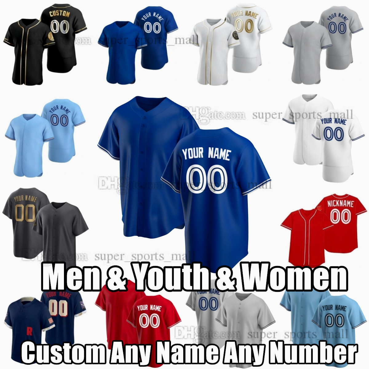 Custom S-6XL Joe Carter Baseball Jersey Vladimir Guerrero Jr George Springer Bo Bichette Yusei Kikuchi Nate Pearson Matt Chapman Whit Merrifield Kevin Kiermaier
