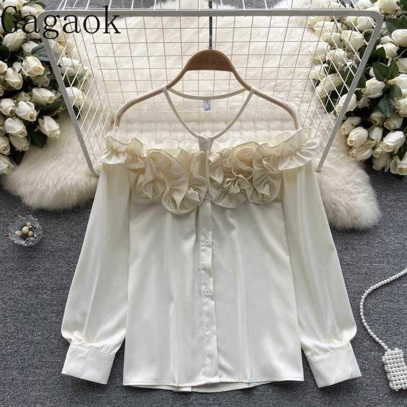 Women' Blouses Gagaok French Style Flower Patchwork Shirt Women Spring Autumn Pure Desire One-shoulder Chic Long-sleeved Fairy, Black
Women' Blouses Gagaok French Style Flower Patchwork Shirt Women Spring Autumn Pure Desire One-shoulder Chic Long-sleeved Fairy, Black