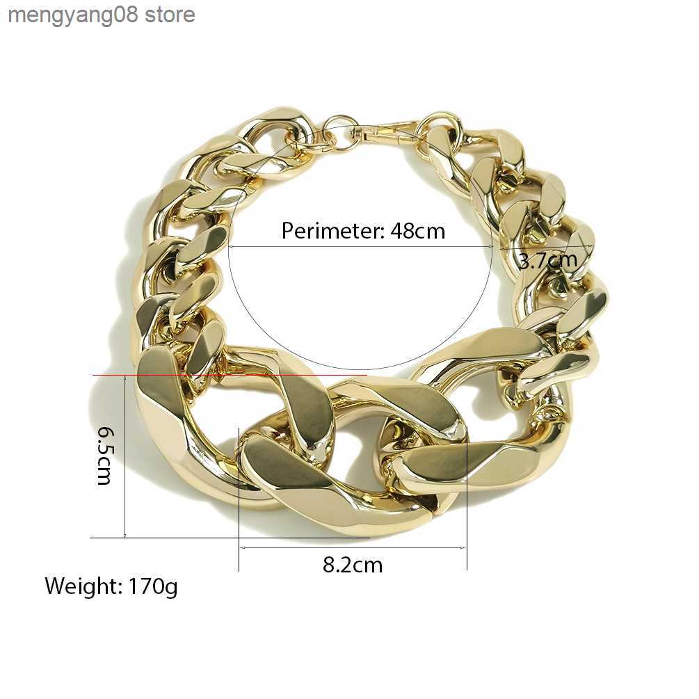 Pendant Necklaces 2023 Punk Oversized Chain Necklace For Women Hip Hop Statement Thick Collar Big Choker Necklace Cool Girl Fashion Jewelry T230609