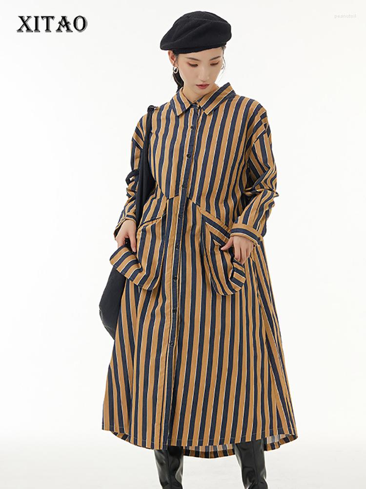 Casual Dresses XITAO Striped Shirt Dress Loose Fashion Simplicity Temperament Patchwork Pocket Autumn Women Long Sleeve WLD8808, White wld8808
Casual Dresses XITAO Striped Shirt Dress Loose Fashion Simplicity Temperament Patchwork Pocket Autumn Women Long Sleeve WLD8808, White wld8808