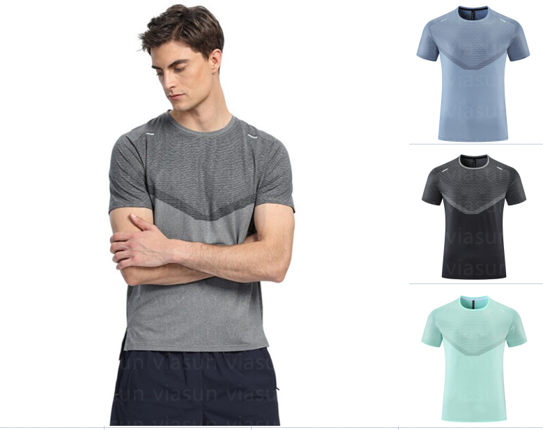 LU08 Men Yoga Outfit Gym T shirt Exercise Fitness Wear Sportwear Trainning Basketball Quick Dry Ice Silk Shirts Outdoor Tops Short Sleeve Elastic Brea