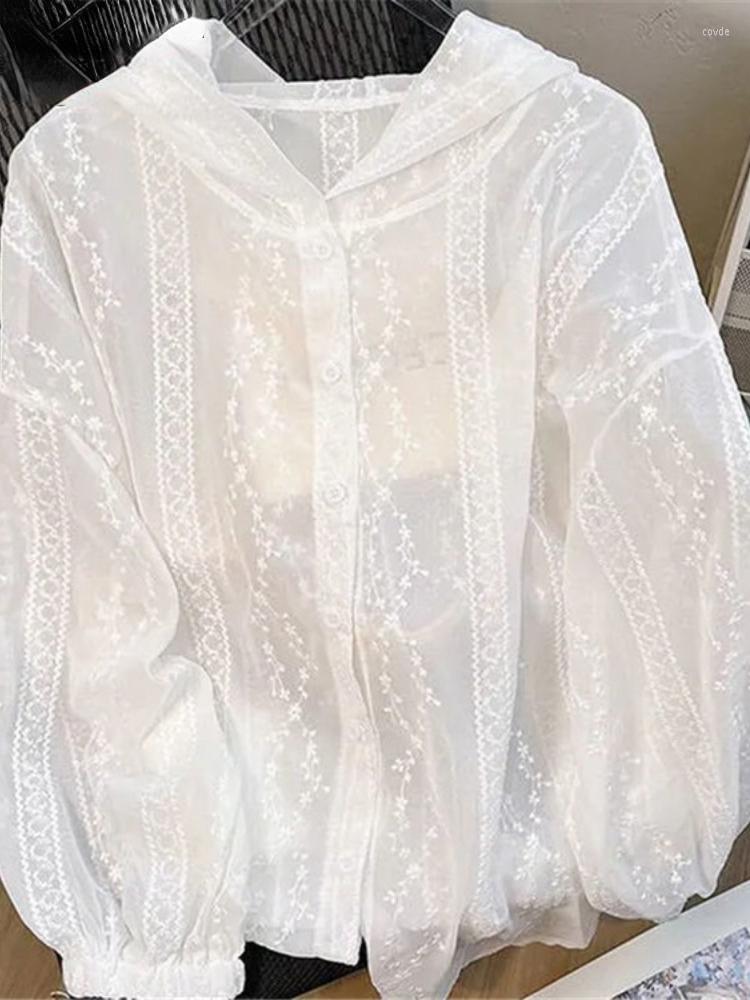 Women's Blouses Fashion White Blouse Women Clothes Long Sleeve Hooded Jacket Tops Korean Shirts Summer 2023 Blusas Mujer De Moda
Women's Blouses Fashion White Blouse Women Clothes Long Sleeve Hooded Jacket Tops Korean Shirts Summer 2023 Blusas Mujer De Moda