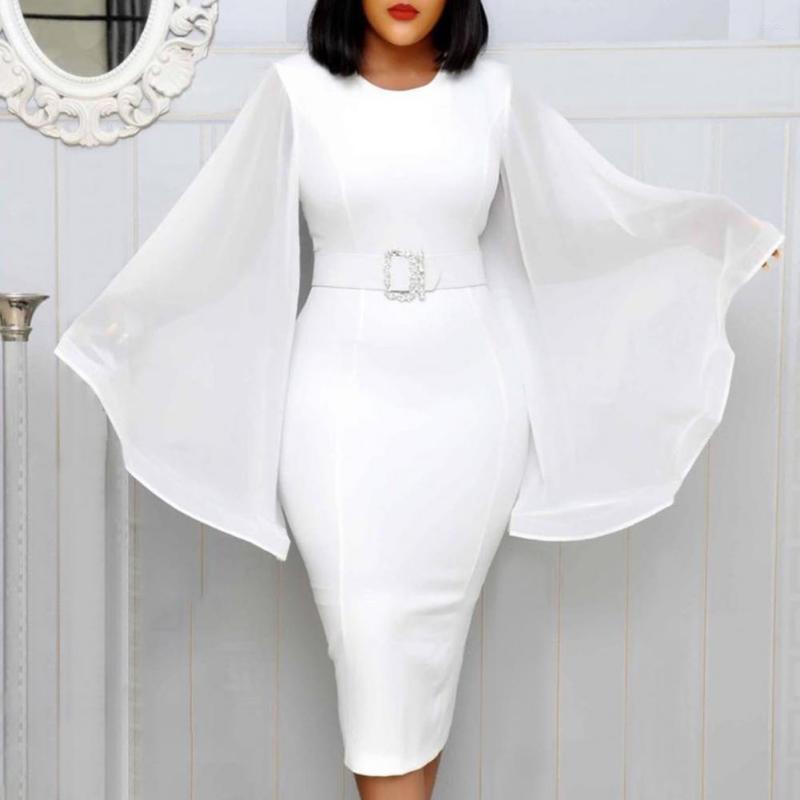 Casual Dresses Elegant Rhinestone Wide Belt Women's Dress Chiffon Flare Sleeve O-Neck Long Midi Workwear, Red
Casual Dresses Elegant Rhinestone Wide Belt Women's Dress Chiffon Flare Sleeve O-Neck Long Midi Workwear, Red
