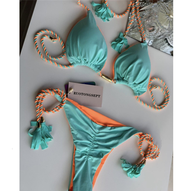 Women's Swimwear Push Up Bikini Mujer Set High Waist Triangle Bandage Swimsuit Swiming Bathing Suit Women Biquini Mulher