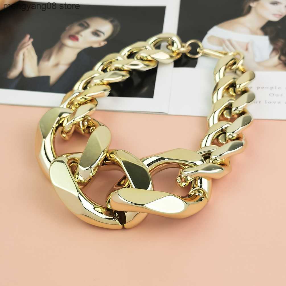 Pendant Necklaces 2023 Punk Oversized Chain Necklace For Women Hip Hop Statement Thick Collar Big Choker Necklace Cool Girl Fashion Jewelry T230609