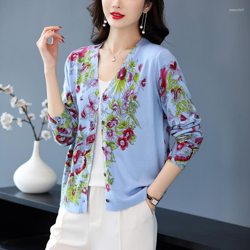Women's Knits Arrival 2023 Spring Floral Print Sweater For Women Long Sleeve Cardigan Elegant Female Printing Single Breasted Knit Coat, Beige
Women's Knits Arrival 2023 Spring Floral Print Sweater For Women Long Sleeve Cardigan Elegant Female Printing Single Breasted Knit Coat, Beige