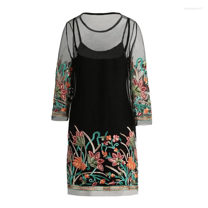 Casual Dresses Summer Women Black Dress Vintage Floral Embroidery Ladies Mesh Mini Female Long Sleeve Women' Short 2023
Casual Dresses Summer Women Black Dress Vintage Floral Embroidery Ladies Mesh Mini Female Long Sleeve Women' Short 2023