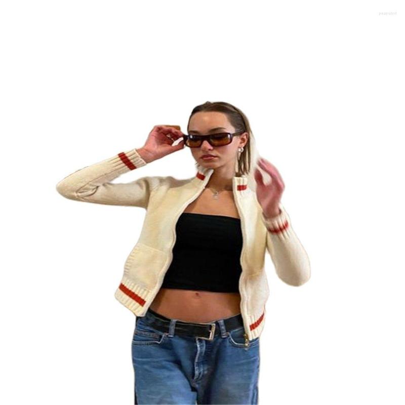 Women' Knits Autumn 2023 European-USA Sport Style Knit Outerwear Girl Stand-Up Collar Vintage Zipper Slim Cardigan Sweater, Milky white
Women' Knits Autumn 2023 European-USA Sport Style Knit Outerwear Girl Stand-Up Collar Vintage Zipper Slim Cardigan Sweater, Milky white